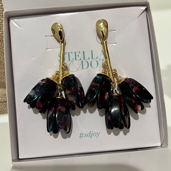 Stella & Dot | Versatile 2-in-1 Purple/Teal Annabelle Statement to Stud - Picture 4 of 4